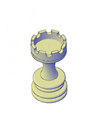 Modelo AutoCAD 3D Rook peça de xadrez