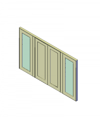 Patio double doors 3D DWG model