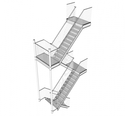 Escaleras de escape de incendios modelo de Sketchup