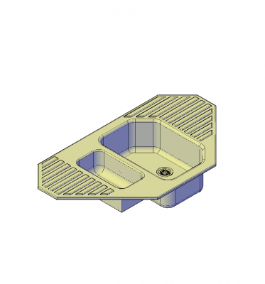 Esquina de la cocina fregadero modelo 3D de AutoCAD
