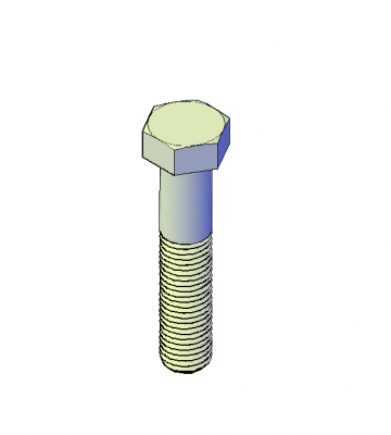 Modello CAD 3D a bullone esagonale M16