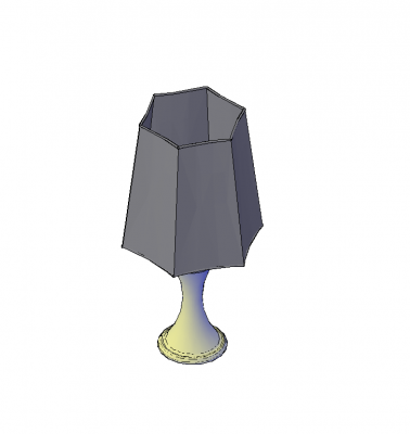 Table lamp with shade 3D CAD block