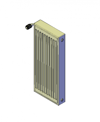 modelo de radiador vertical 3D de AutoCAD