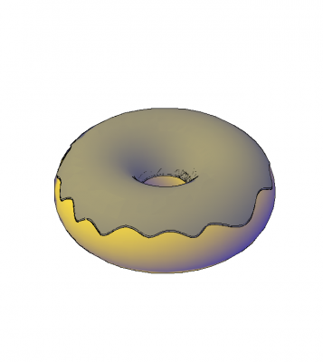 donut de chocolate modelo 3D de AutoCAD