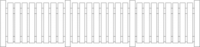 889mm Height Wood Fence Front Elevation dwg Drawing