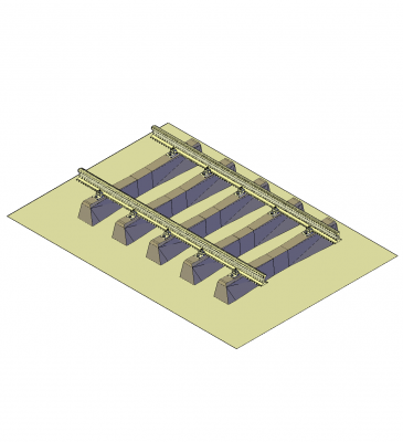 Modelo de CAD 3D da trilha ferroviária