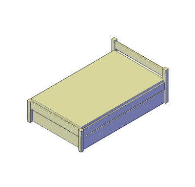 cama de almacenamiento de modelo 3D de AutoCAD