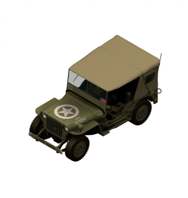 modèle de jeep 3D Studio max militaire