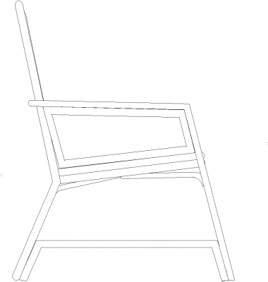 900mm Height Pure Ratan Made Chair Left Side Elevation dwg Drawing