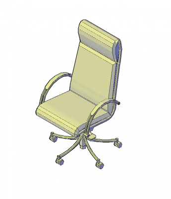 Высокая спинка кресла менеджеров 3D модель AutoCAD