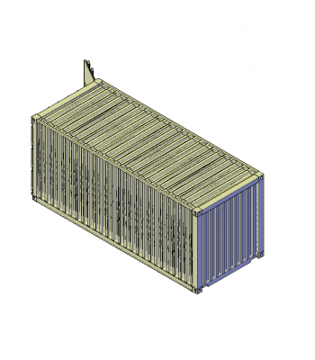 Container de transporte de 20 pés modelo CAD 3D