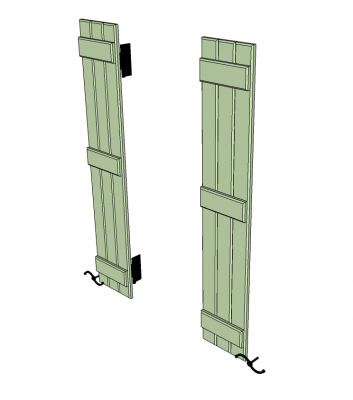 board and batten shutters Sketchup model