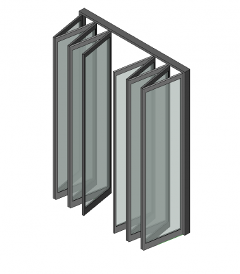 10 puertas bifold panel Revit modelo