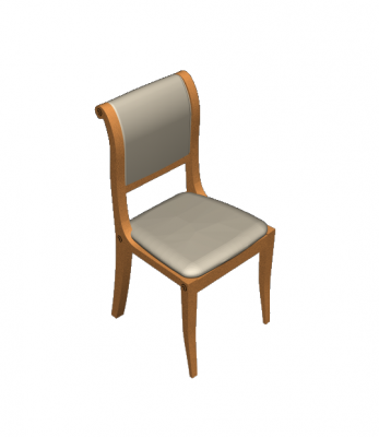 Scroll top dining chair bloc 3D Max