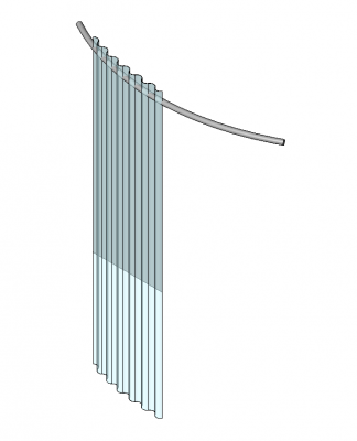 Curved shower curtain Revit model 