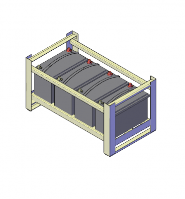 modelo de la batería del banco 3D