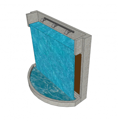 Модель Sketchup для внутреннего водопада