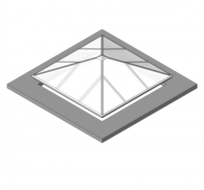 方形中庭屋顶设计Revit模型