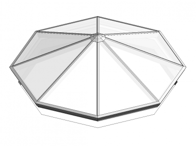 Octagonal atrium roof Revit model