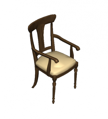 Antique wooden chair 3ds max block
