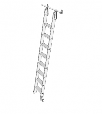 Rolling ladder Sketchup model 