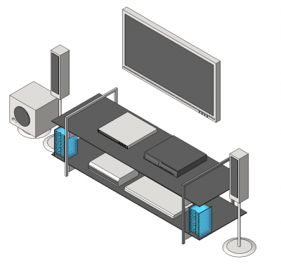 TV-Gerät und Surround-Lautsprecher Revit-Modell