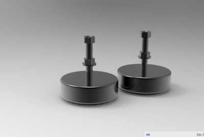 Fusion 360 (step file) 3D CAD Model of Swivel Caster Adjustable Quakeproof Seat for Round Table D190	Load Range 20.0-40.0(kN)