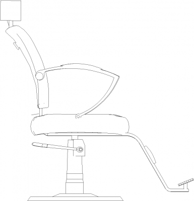 960mm Width Wing Chair Left Elevation dwg Drawing