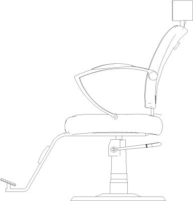 960mm Width Wing Chair Right Elevation dwg Drawing