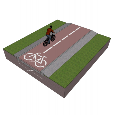 Модель Sketchup для велосипедной дорожки