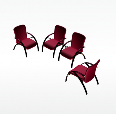Waiting room chairs 3ds max model