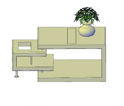 Centre table 3D dwg block 