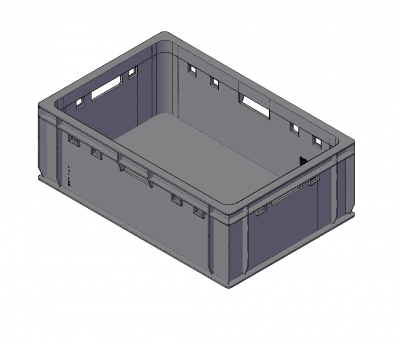 Plastic crate 3D dwg model 