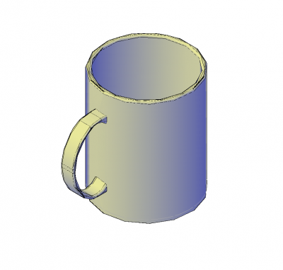 Caneca de café modelo 3D dwg