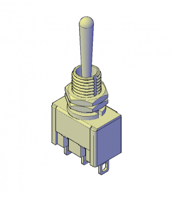 Toggle switch 3D DWG block 