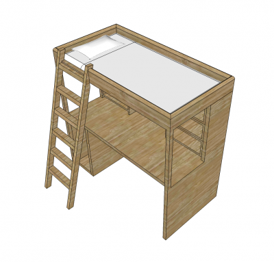 Loft bed Sketchup model 