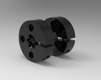 Autodesk Inventor 3D CAD Model of Brass Ring Clamp for spline shaft, D1 50(mm), D2 36(mm), D3 22(mm),  L 12(mm)