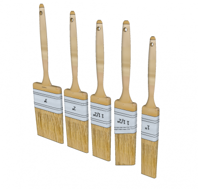 Paint brushes Sketchup model 