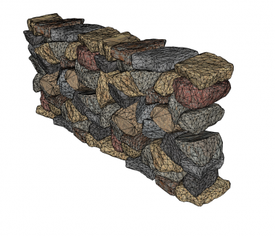 Dry stone wall Skp model 