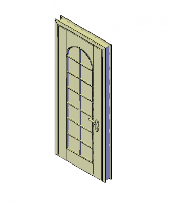Puerta de entrada con paneles de vidrio 3D DWG