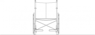 998mm Height Wheel Chair Front Elevation dwg Drawing
