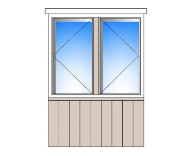 Two Bay Window com revestimento de madeira