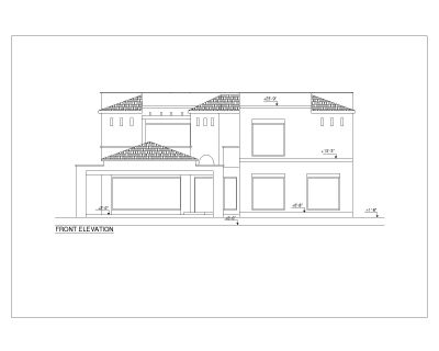 Asian Style 2D Elevations (Multistoried Residential Building) International Standard Type 23-1 .dwg