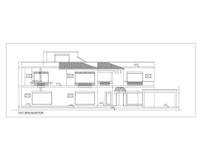Asian Style 2D Elevations (Multistoried Residential Building) International Standard Type 23-2 .dwg