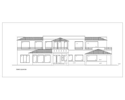 Asian Style 2D Elevations (Multistoried Residential Building) International Standard Type 30 .dwg