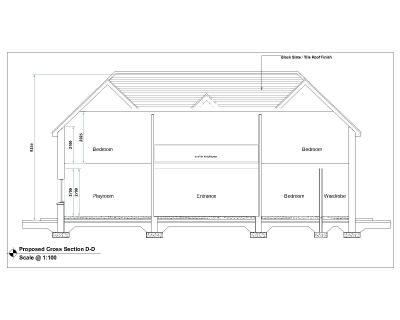 Australian Style House Architectural Design Cross Section D .dwg 