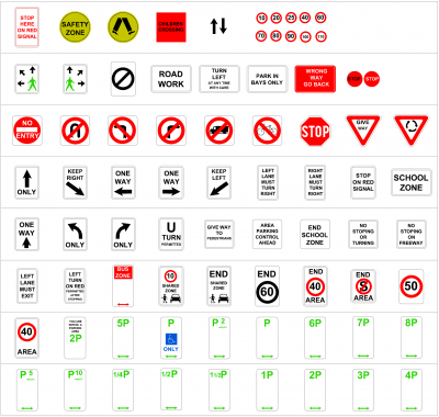 Australian road signs CAD collection dwg