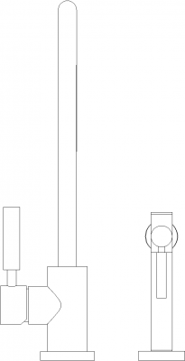 Automatic Built in Heater Faucet Rear Elevation dwg Drawing