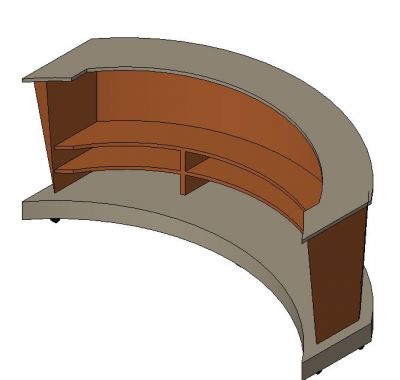 Revit Family Furniture Bar Curved Reed