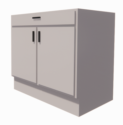 Base Cabinet - Double Door and 1 Drawer revit model